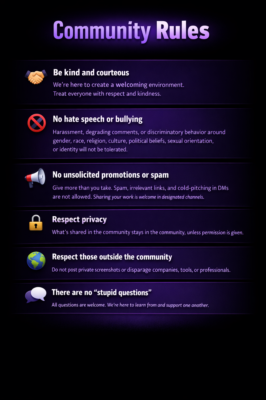 We Are DigitalPR - Community Rules